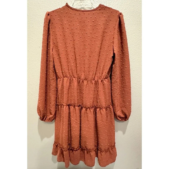 New Womens Dress Boho Red Size Large Ruffles Dainty Holiday Party Cowgirl - Picture 4 of 6